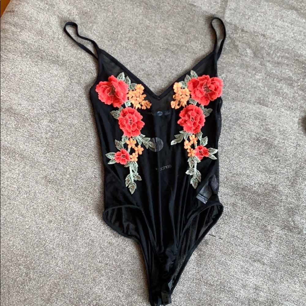 New with tags Mesh flower bodysuit.